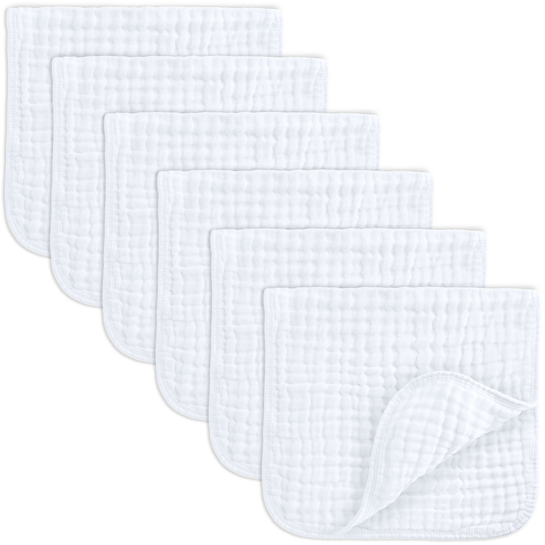 Muslin Burp Cloths in White for Newborns Comfy Cubs Comfy Cubs Everetts Place: Online Boutique 24.99