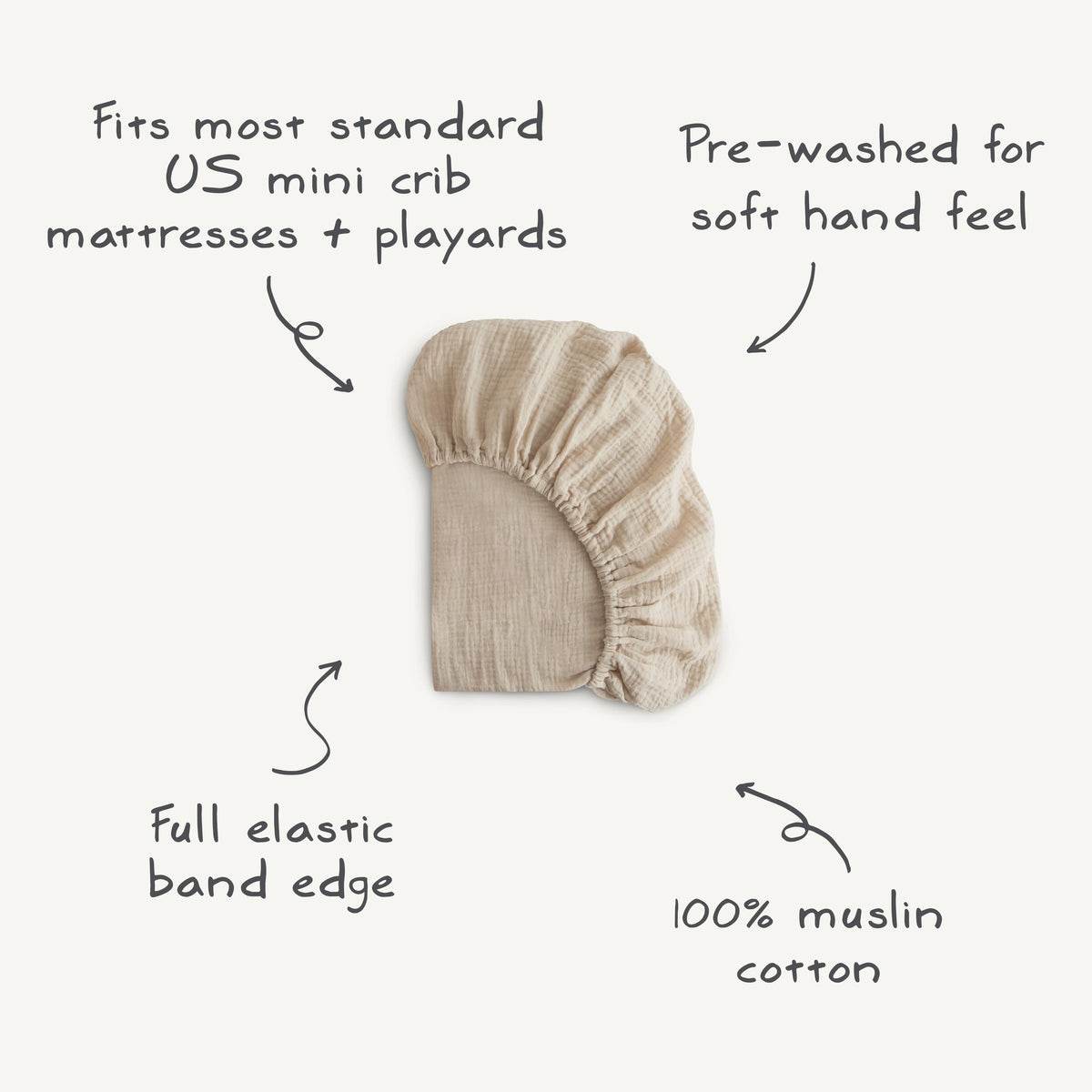 Mini Muslin Crib Sheet by Mushie