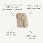 Mini Muslin Crib Sheet by Mushie