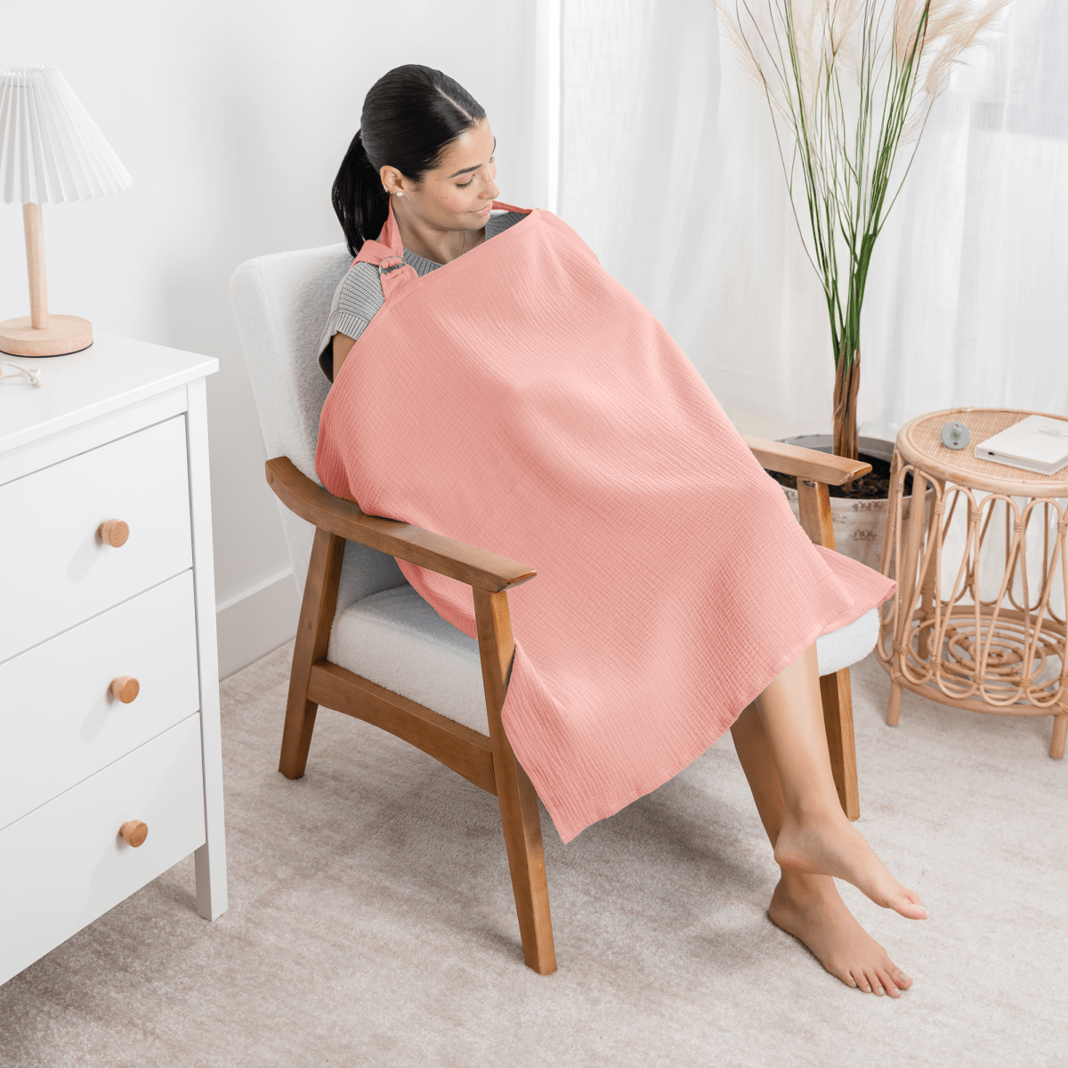 Comfy Cubs Muslin Nursing Cover With Lace Hoop For Breastfeeding - Everetts Place Boutique - 