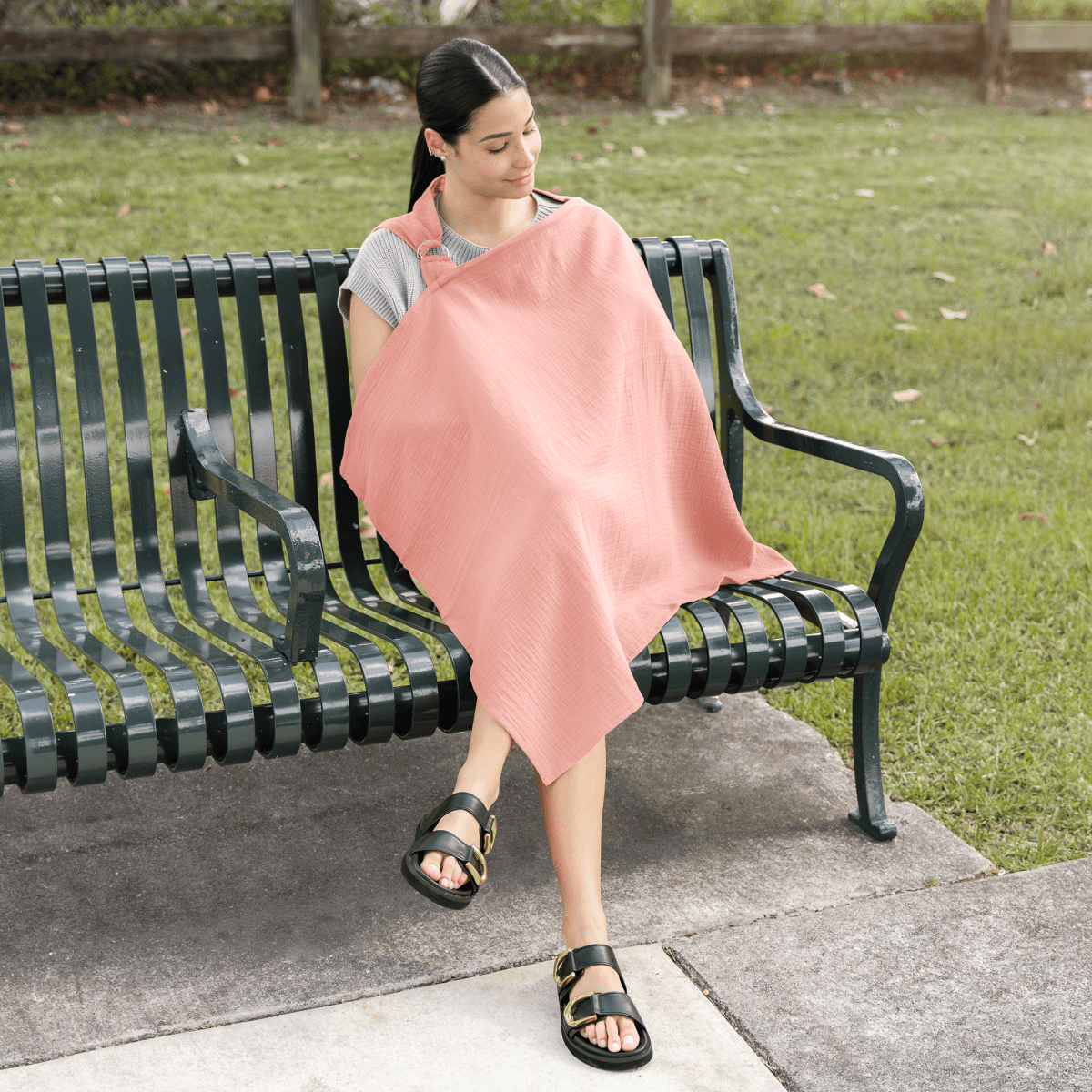 Comfy Cubs Muslin Nursing Cover With Lace Hoop For Breastfeeding - Everetts Place Boutique - 