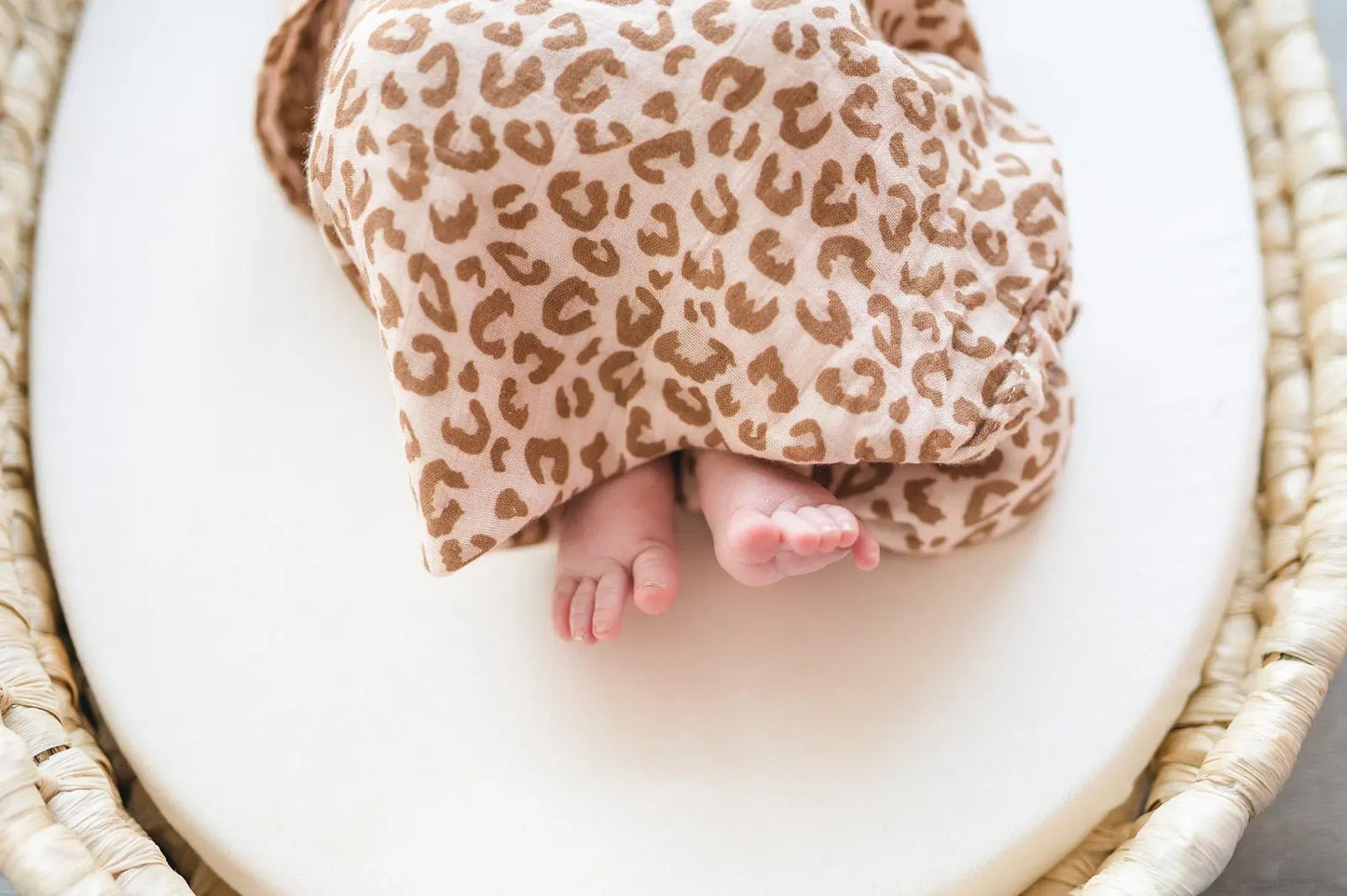 Muslin Swaddle Blanket - Brown Leopard Harp Angel Boutique