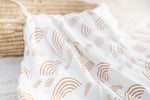 Harp Angel Boutique Soft Bamboo Muslin Swaddle Blanket with Caramel Rainbow Design for Newborns - Baby & Toddler > Swaddling & Receiving Blankets Swaddle