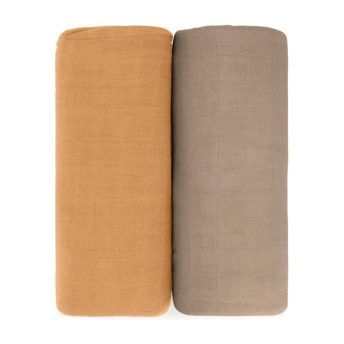 Comfy Cubs Muslin Swaddle Blanket Cedar And Caramel 2 Pack For Babies - Everetts Place Boutique - 