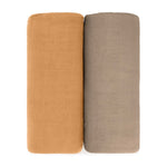 Muslin Swaddle Blanket Cedar And Caramel 2 Pack For Babies Comfy Cubs Everetts Place: Online Boutique