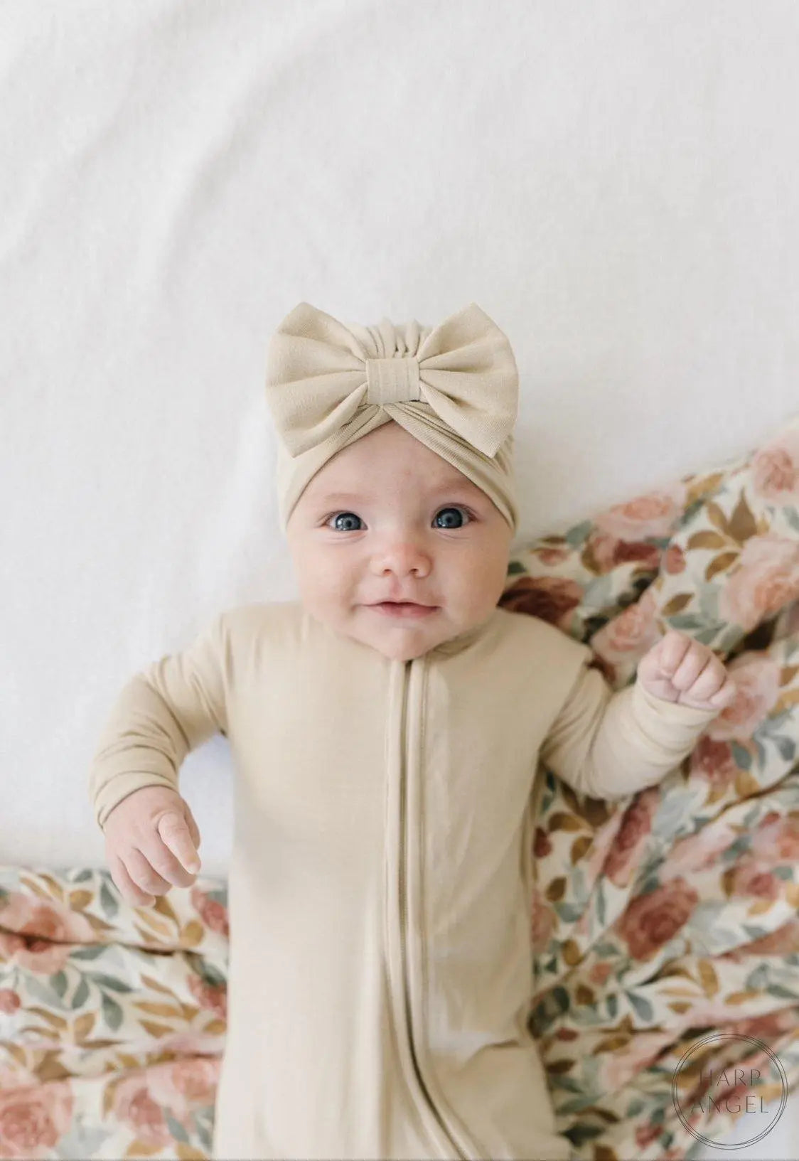 Muslin Swaddle Blanket - Dusty Pink Floral Harp Angel Boutique