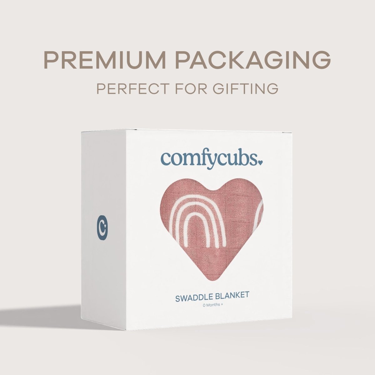 Comfy Cubs Muslin Swaddle Blanket Mauve Rainbow 1 Pack For Baby Sleep - Everetts Place Boutique - 