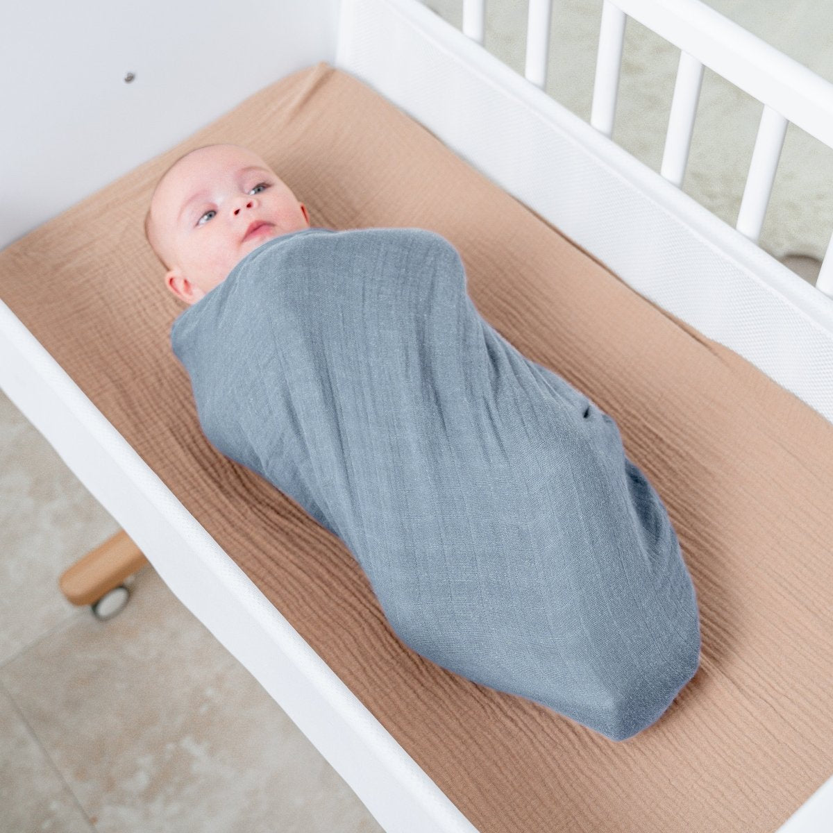 Comfy Cubs Muslin Swaddle Blanket Pacific Blue Multipurpose Baby 1 Pack - Everetts Place Boutique - 