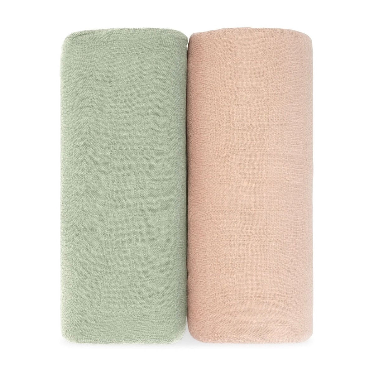 Comfy Cubs Muslin Swaddle Blanket Sage And Blush 2 Pack For Baby - Everetts Place Boutique - 
