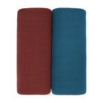 Muslin Swaddle Blanket Set Two Pack Wine and Neptune Comfy Cubs Everetts Place: Online Boutique