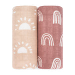 Muslin Swaddle Blanket Sun and Rainbow 2 Pack for Babies Comfy Cubs Everetts Place: Online Boutique