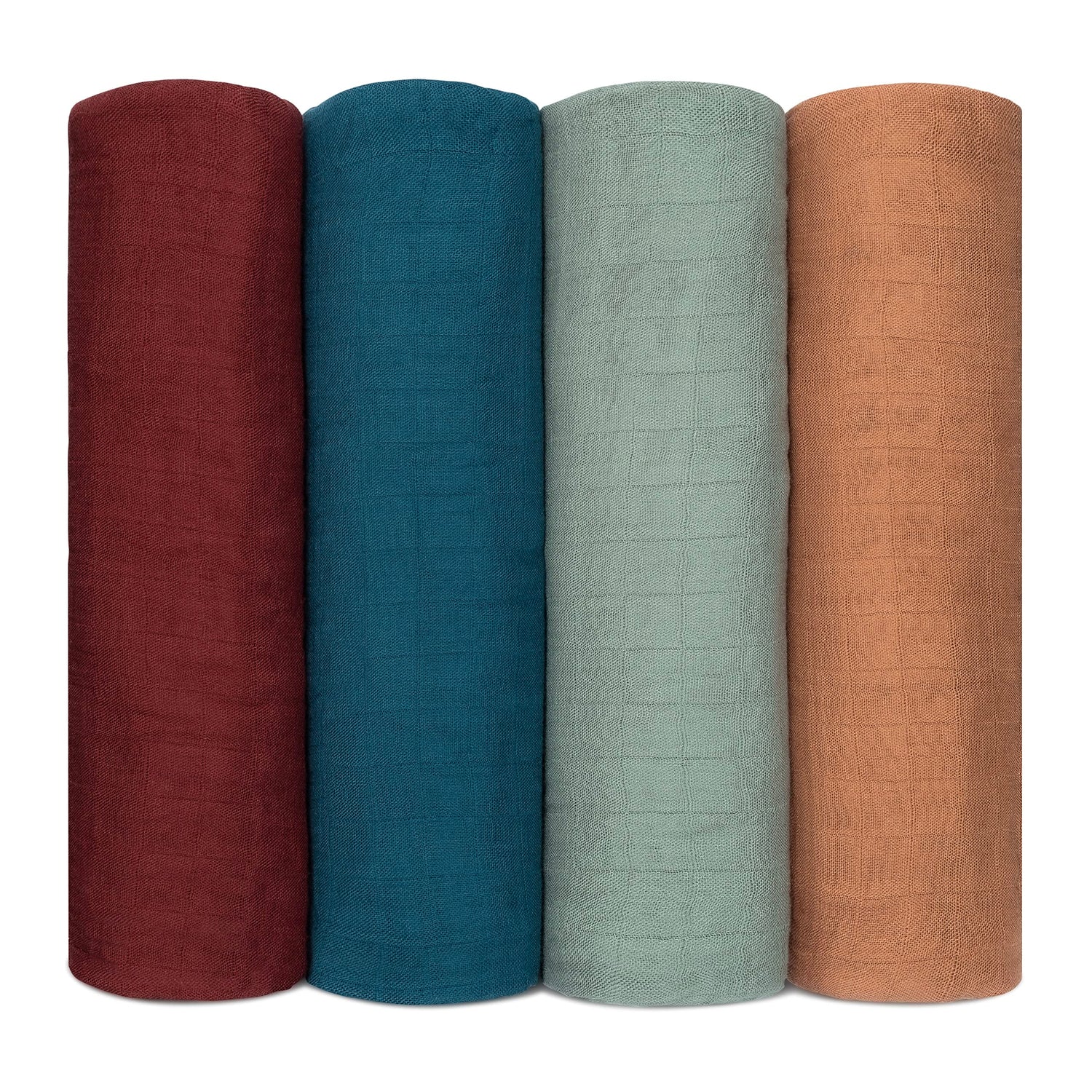 Muslin Swaddle Blankets Wine Neptune Fern Caramel 4 Pack Comfy Cubs Everetts Place: Online Boutique