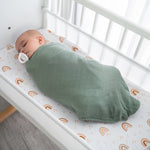 Muslin Swaddle Blankets Wine Neptune Fern Caramel 4 Pack Comfy Cubs Everetts Place: Online Boutique
