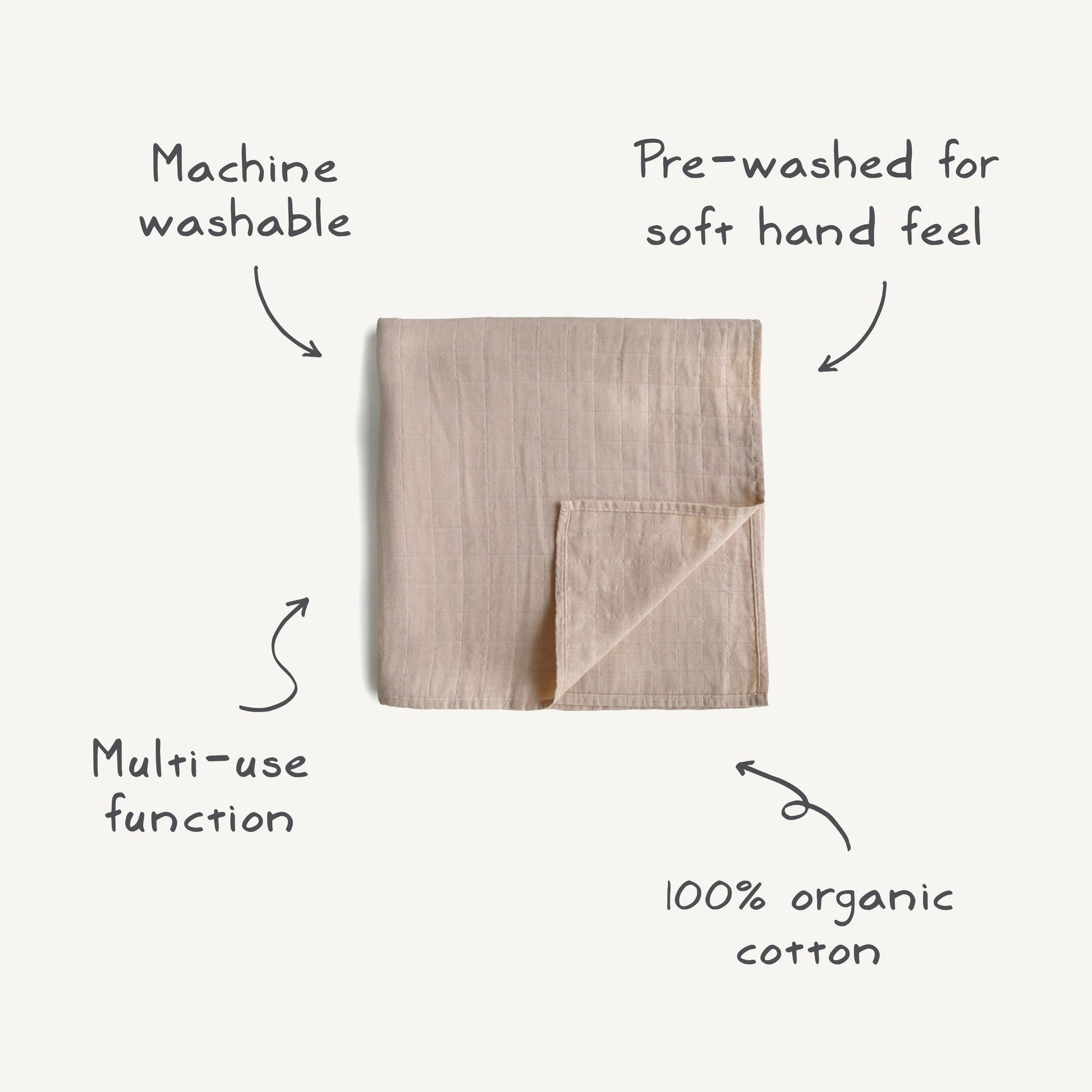 Organic Cotton Muslin Swaddle Blanket by Mushie
