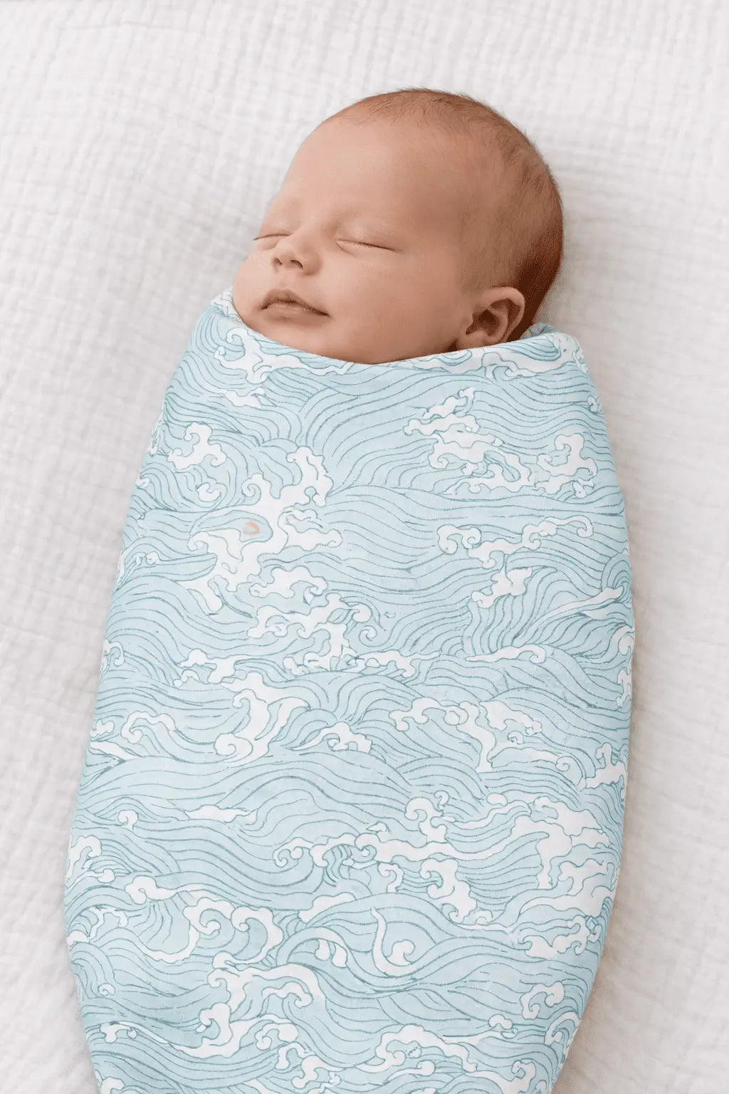 Muslin Swaddle, Waves - Linens, Child, Wrap, Person | Everetts Place