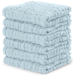 Muslin Washcloths Sky Blue Baby Bath Essentials Comfy Cubs Comfy Cubs Everetts Place: Online Boutique 16.99