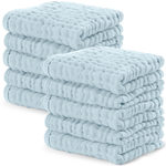 Muslin Washcloths Sky Blue Baby Bath Essentials Comfy Cubs Comfy Cubs Everetts Place: Online Boutique 21.99