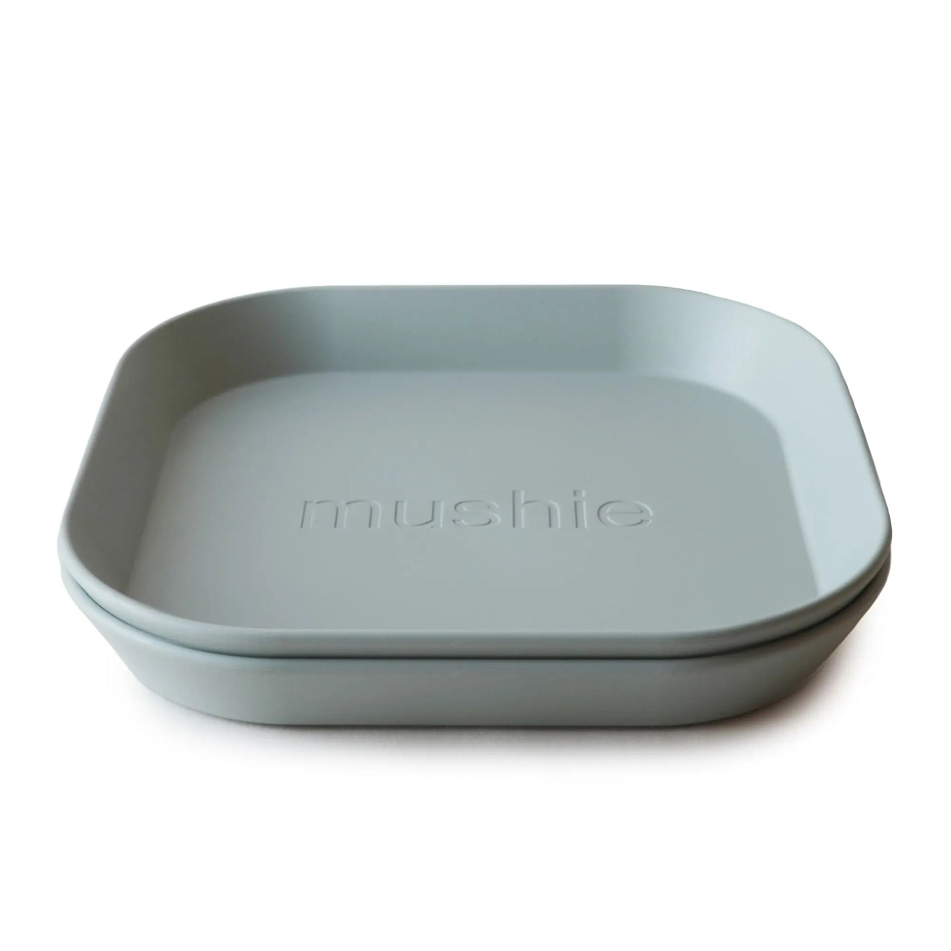 Square Dinnerware Plates for Babies BPA-Free Plastic Microwave and Dishwasher Safe Made in Denmark Mushie