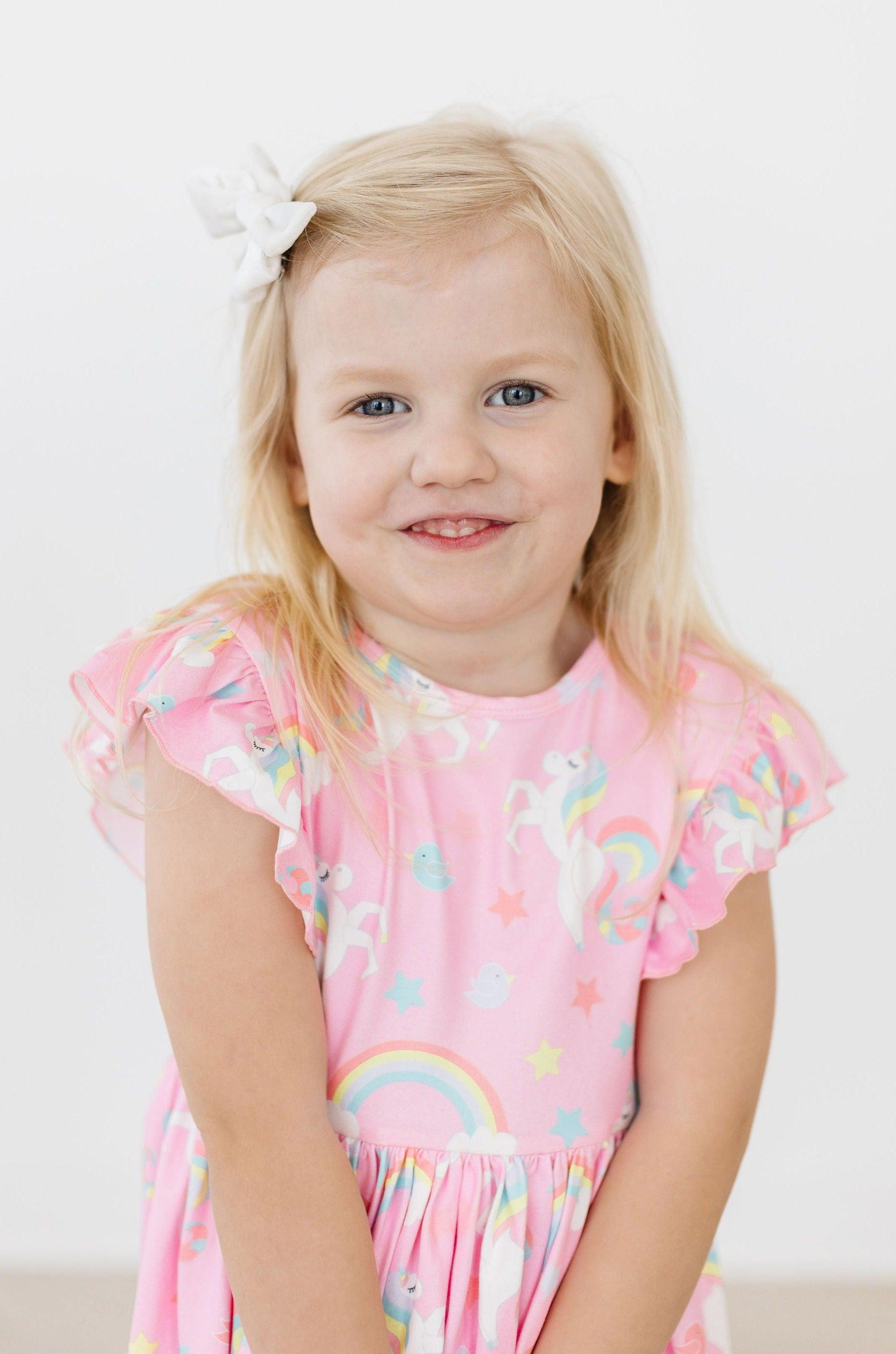 Mila & Rose ® My Little Unicorn Flutter Sleeve Twirl Dress for Girls - Apparel & Accessories > Clothing > Dresses Twirl Dress Flutter