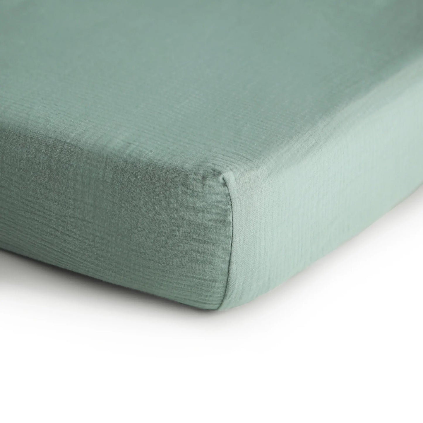 Mini Muslin Crib Sheet 100 Percent Cotton Extra Soft Breathable Fabric Full Elastic Edges Pre-Washed For Softness Mushie