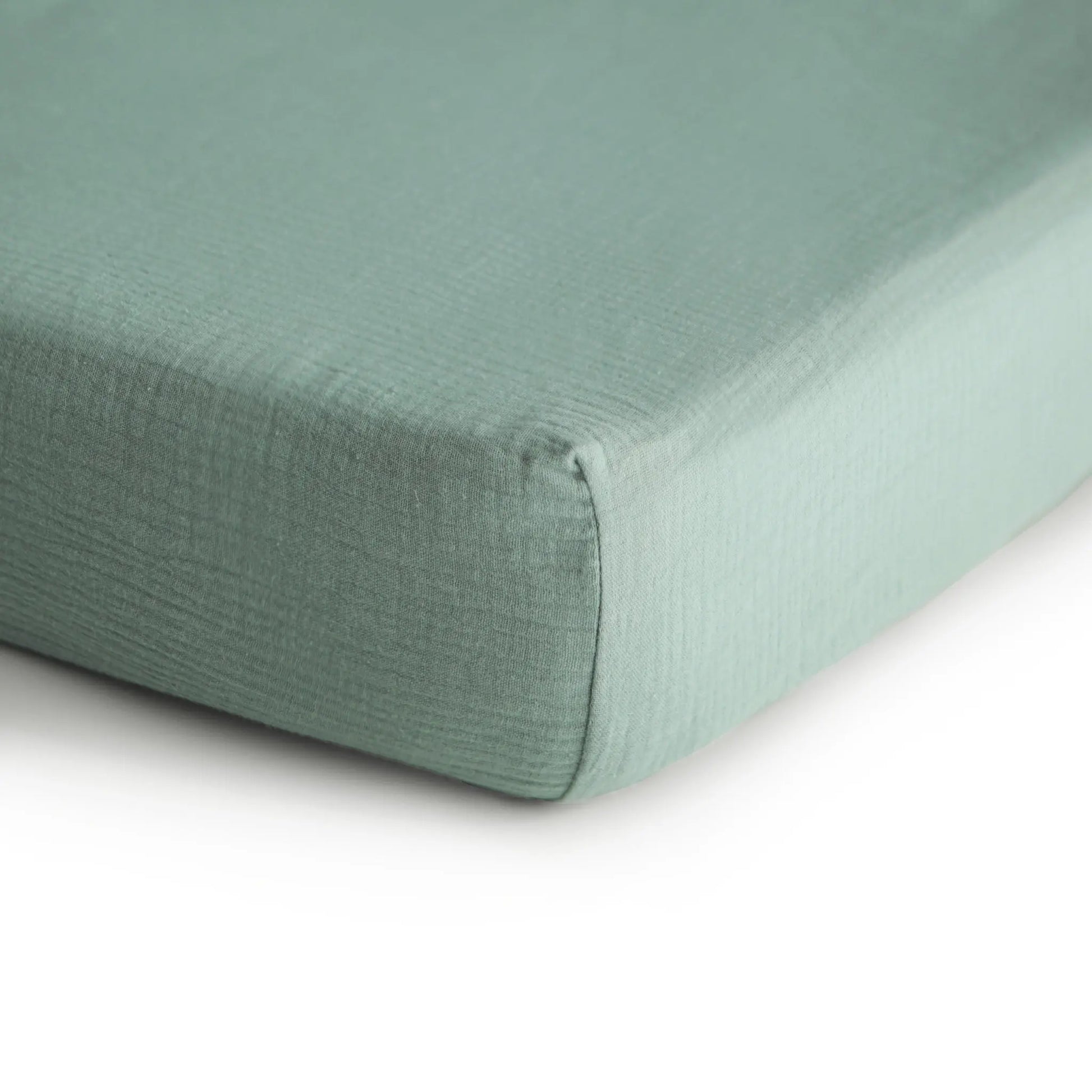 Mini Muslin Crib Sheet 100 Percent Cotton Extra Soft Breathable Fabric Full Elastic Edges Pre-Washed For Softness Mushie