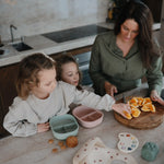 Mushie BPA Free Plastic Lunchbox with Built In Compartments and Locking Utensils - Home & Garden > Kitchen & Dining > Food & Beverage Carriers > Lunch Boxes & Totes Lunchbox
