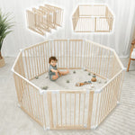 Comfy Cubs Natural Wood Baby Playpen for Toddlers and Infants Safe - Everetts Place Boutique - 
