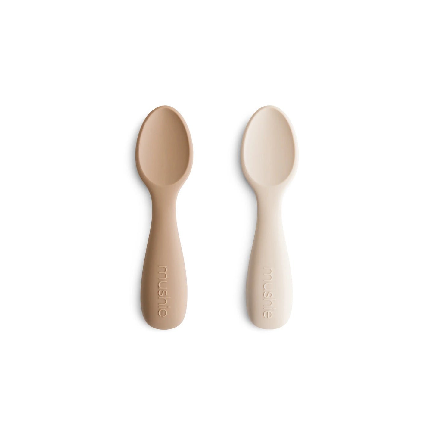 Silicone Toddler Starter Spoons Non Toxic Food Grade Gentle on Gums Easy Grip Handle Mushie