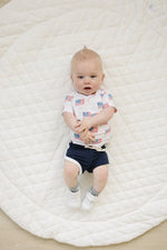 Little Joy Co. Navy Blue Bamboo Track Shorts For Comfort And Flexibility - Apparel & Accessories > Clothing > Baby & Toddler Clothing > Baby & Toddler Bottoms