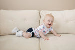 Little Joy Co. Navy Blue Bamboo Track Shorts For Comfort And Flexibility - Apparel & Accessories > Clothing > Baby & Toddler Clothing > Baby & Toddler Bottoms