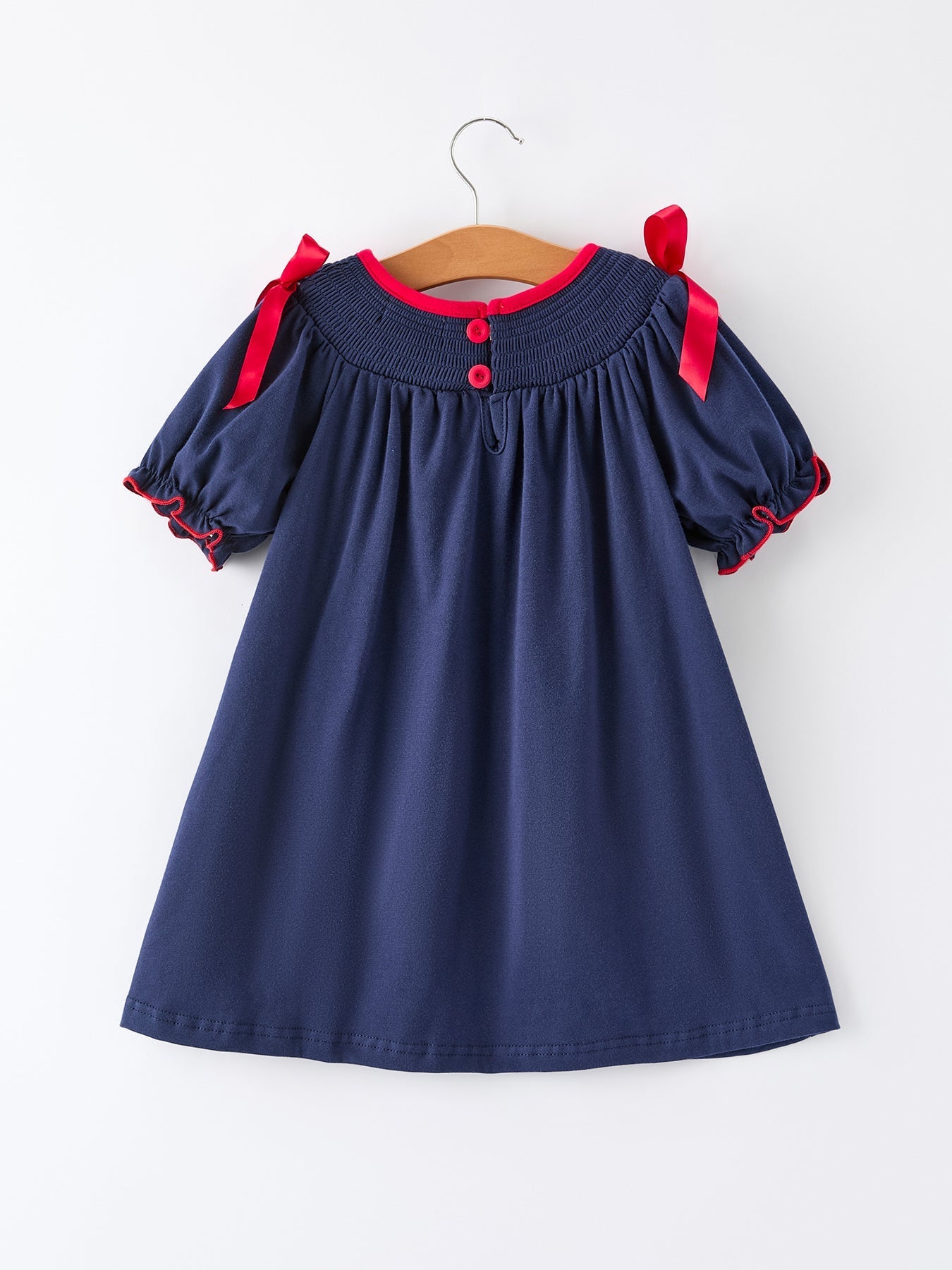 Navy Christmas Dress With Santa Sleigh Holiday Party Rylee Faith Designs Everetts Place: Online Boutique
