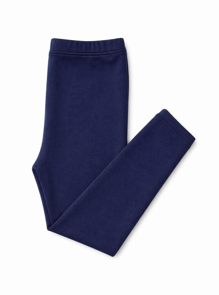 Soft, comfortable Mila & Rose navy organic baby leggings.