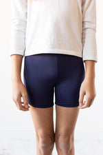 Mila & Rose ® Navy Twirl Shorts For Girls High Waisted Layering Essentials - Everetts Place Boutique - 