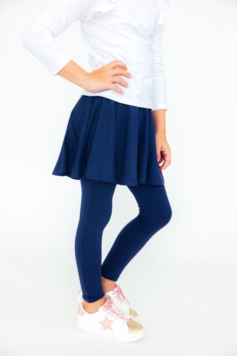 Mila & Rose ® Navy Twirl Skegging Girls Skirted Leggings Mila And Rose - Everetts Place Boutique - 