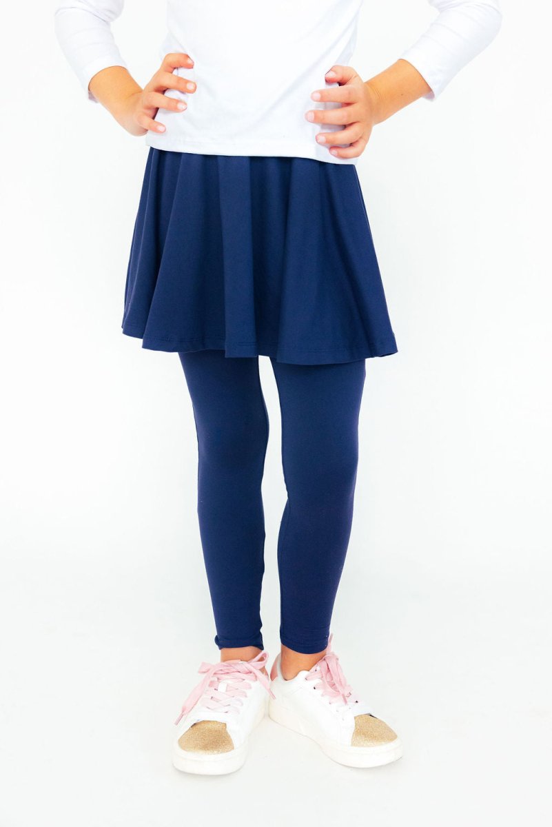 Mila & Rose ® Navy Twirl Skegging Girls Skirted Leggings Mila And Rose - Everetts Place Boutique - 