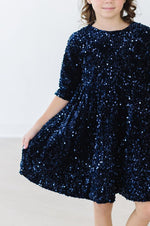 Navy Velvet Sequin Dress for Girls Party Mila Rose Mila & Rose ® Everetts Place: Online Boutique