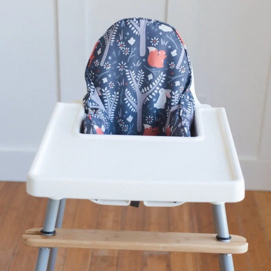 Little Joy Co. Navy Woodland Cushion Cover for IKEA Antilop Highchair - Furniture > Baby & Toddler Furniture > High Chair & Booster Seat Accessories
