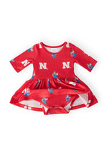 Nebraska Herbie Husker Red Twirl Dress for Baby Girls Mila & Rose ® 