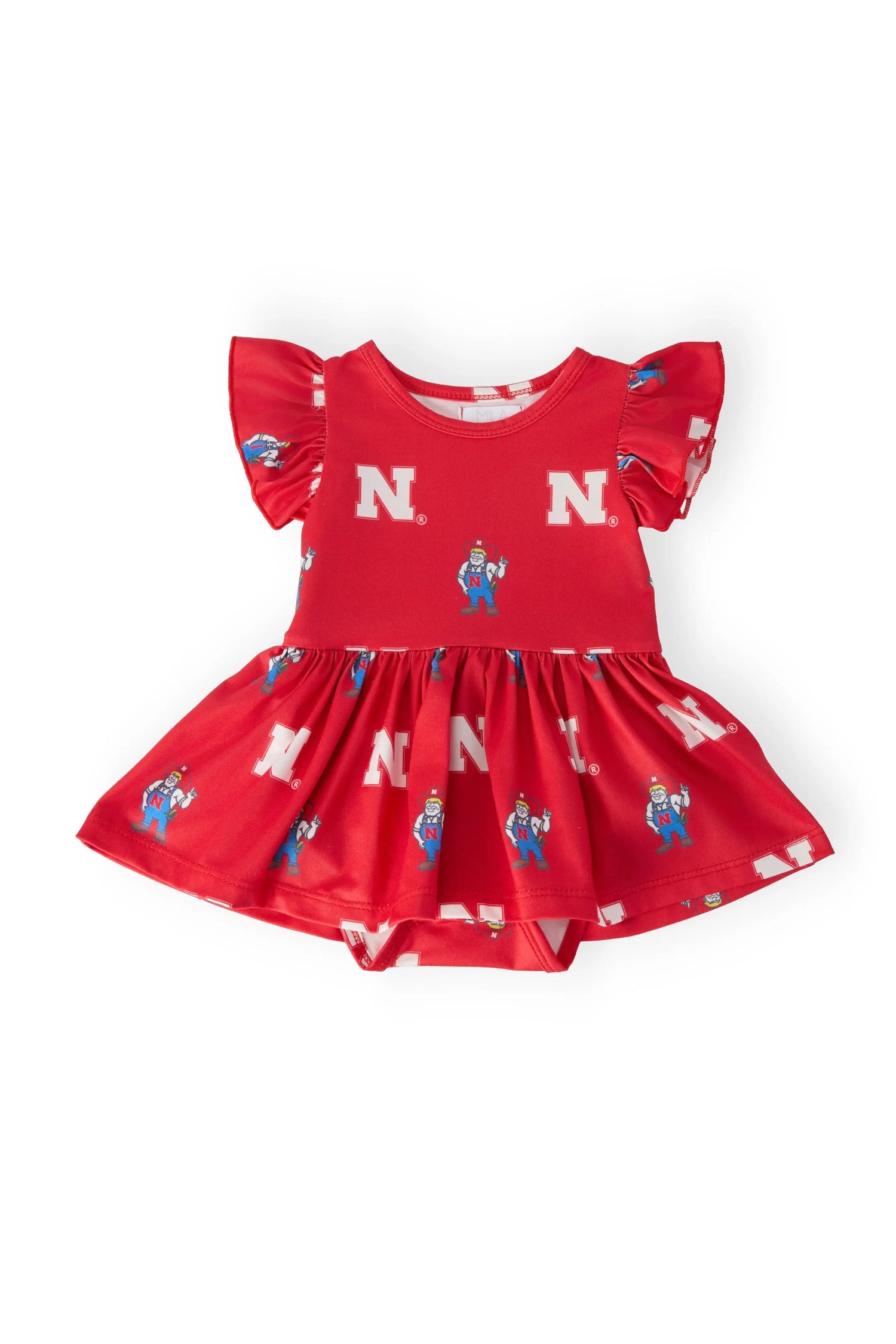 Nebraska Red Herbie Husker Flutter Twirl Baby Bodysuit Mila & Rose ® 