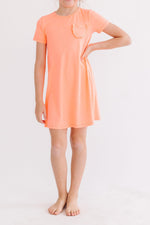 Neon Coral T Shirt Dress For Girls Mila And Rose Kids Wear Mila & Rose ® Everetts Place: Online Boutique