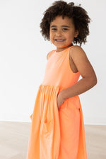 Mila & Rose ® Neon Coral Tank Pocket Twirl Dress For Girls Mila And Rose - Everetts Place Boutique - 