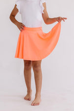 Mila & Rose ® Neon Coral Twirl Skort With Attached Shorts For Kids - Everetts Place Boutique - 