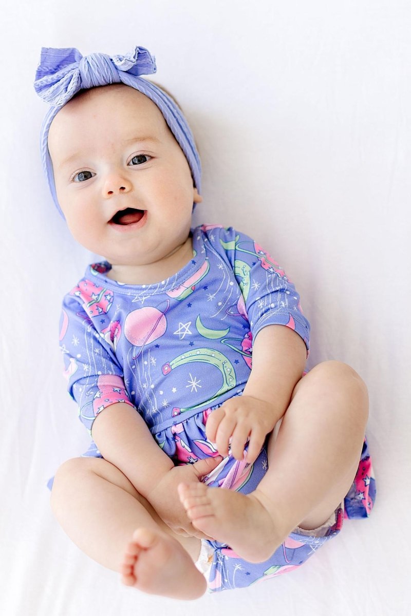 Mila & Rose ® Neon Moon Three Quarter Sleeve Twirl Baby Bodysuit Mila Rose - Everetts Place Boutique - 