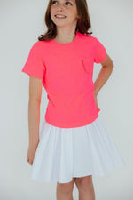 Mila & Rose ® Neon Pink Ruffle Pocket Tee For Girls Boxy Casual Top - Everetts Place Boutique - 