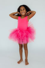 Mila & Rose ® Neon Pink Tank Tutu Leotard For Girls Dancewear Fashion - Everetts Place Boutique - 