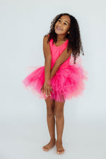 Mila & Rose ® Neon Pink Tank Tutu Leotard For Girls Dancewear Fashion - Everetts Place Boutique - 