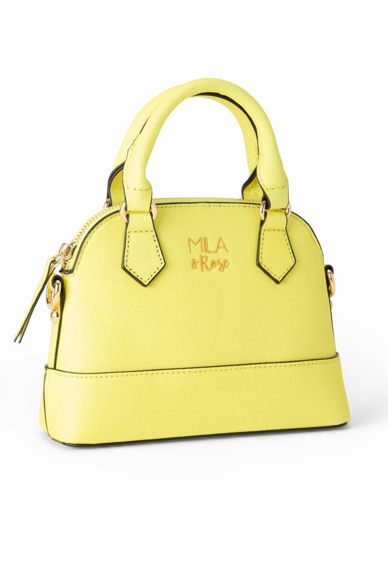 Mila & Rose ® Neon Yellow Glitter Girls Crossbody Purse for Kids - Everetts Place Boutique - 