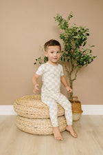 Little Joy Co. Neutral Checker Two Piece Bamboo Pajamas Sleepwear Set Soft - Apparel & Accessories > Clothing > Sleepwear & Loungewear > Pajamas