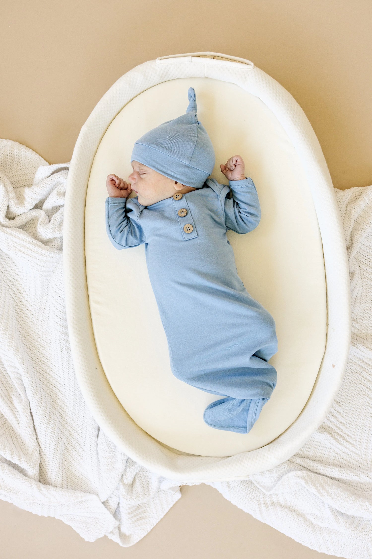 Little Joy Co. Newborn Bamboo Gown And Hat Set By Little Joy Co Boutique - Apparel & Accessories > Clothing > Baby & Toddler Clothing > Baby One-Pieces