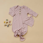 Little Joy Co. Newborn Bamboo Gown And Hat Set By Little Joy Co Boutique - Apparel & Accessories > Clothing > Baby & Toddler Clothing > Baby One-Pieces